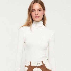 Urban Outfitters Eloise Turtleneck Top White XS